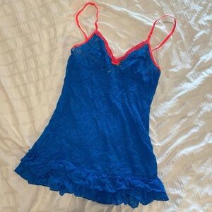 Neon Y2K Victoria’s Secret lace lingerie dress